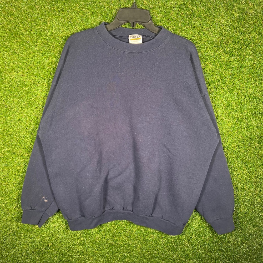 Vintage Tultex Maximum Sweats Navy Blue Crewneck Sweatshirt 2XL Made in USA 90s